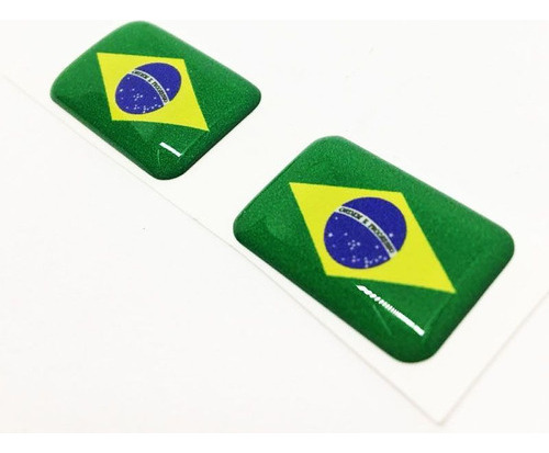Par de banderas adhesivas de resina para automóviles y motocicletas de Brasil