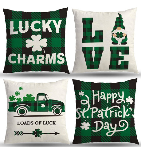 4 Funda Almohada Decorativa Para Dia San Patricio 18 X