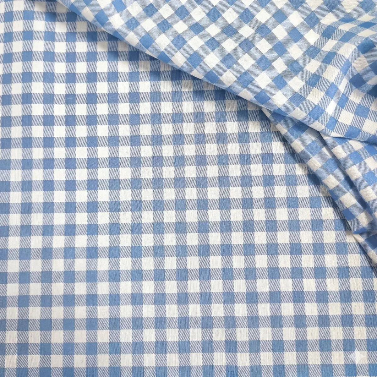 Tecido Tricoline Xadrez - 2,00m X 1,50m - 100% Poliéster Cor 155 - AZUL CLARO MÉDIO