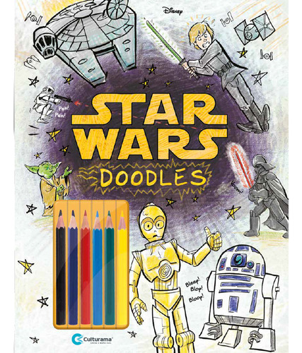 Livro Star Wars Doodles Ler E Colorir Com Lapis