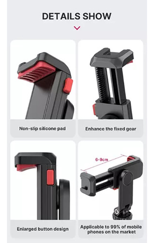 Soporte Para Celular Holder360°con Abrazadera Y Zapata Fría