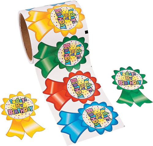 Fun Express Hoy Es Mi Cumpleaños! Rollos De Pegatinas (100 U