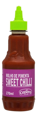 Molho de Pimenta Sweet Chilli Sabores Cepêra sem glúten em squeeze 270 ml