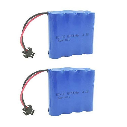 Hapinic 2pcs 4.8v 700mah Rc Batería Recargable Ni-cd Aa