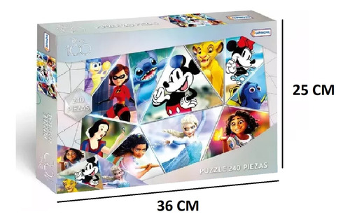 Imagen 3 de 4 de Puzzle 240 Piezas 100 Años Disney Tapimovil Playking