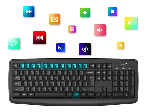 Kit de teclado y mouse inalámbrico Genius KM-8100 de color negro