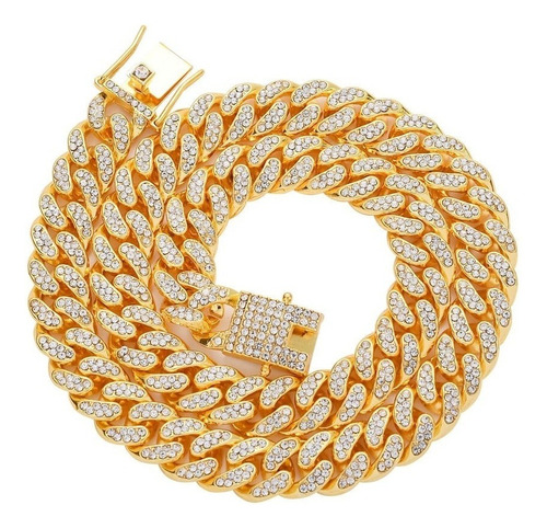 L Collar De Cadena Diamantes De Imitación Para Hombre 40cm