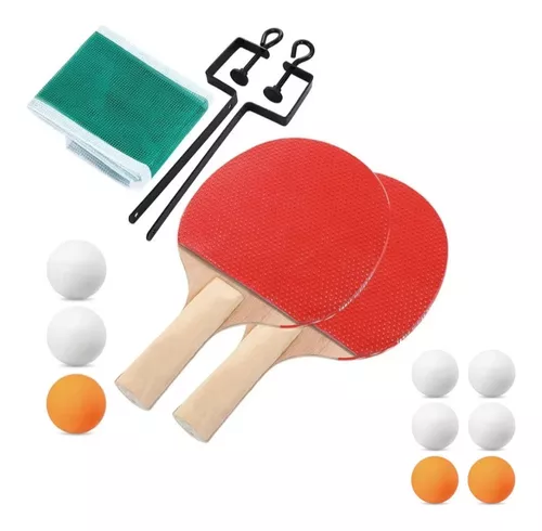 Set Ping Pong: Par Paletas +Red Retráctil +3 Pelotas Sensei