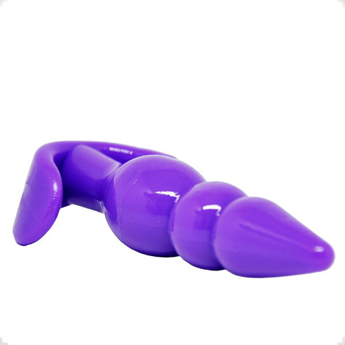 Plug Anal Dilatador Escalonado Silicone Alça Cor Roxo