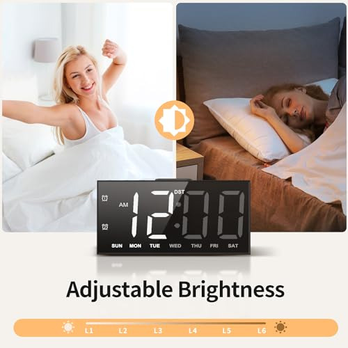 Reloj Despertador Digital Jall Con Pantalla Grande Y Números