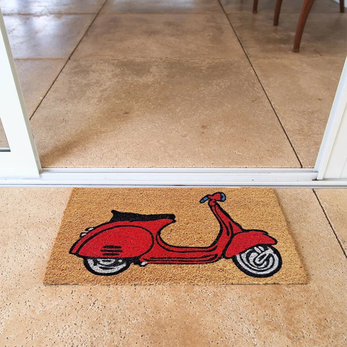 Capacho De Porta Fibra De Coco Motoneta 60X33Cm - Uzoo