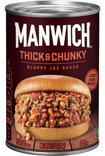 Manwich Sloppy Joe Sauce, Espesa Y Chunky, Salsa Enlatada, 1