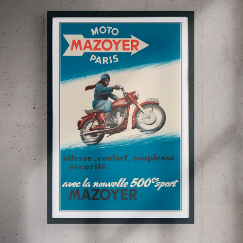 Cuadro 60x40 Motociclismo - Mazoier Paris - Poster Vintage