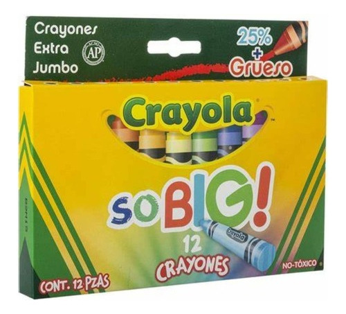 Caja 12 Crayones Extra Jumbo Crayola So Big Colores Dibujo