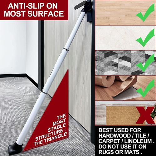 Barra De Seguridad Ajustable Para Puertas Y Patios Blanco
