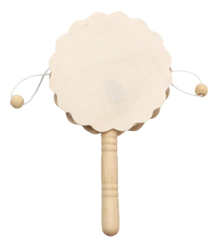Wood Drum Toy Wooden Flower-shaped Rattle Drum Kindergarten