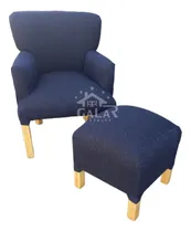 Comprar Silla Poltrona Vetida En Chenille + 1 Mesita Color A Elecion Liso