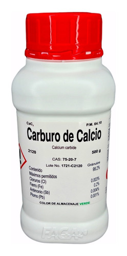 Carburo De Calcio R. A. 500g Marca Fagalab