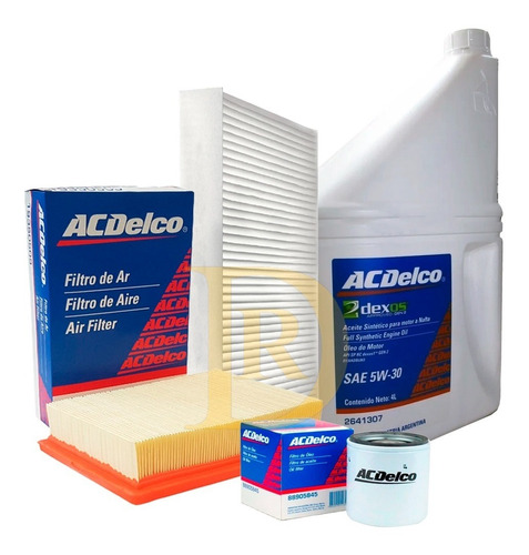Kit Filtros Chevrolet Onix Prisma + Aceite Sintetico Acdelco