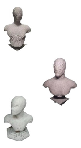 Conjunto De Bustos 3 Versões Do Homem Aranha - 10 Cm