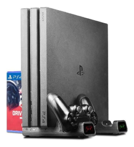 Soporte Vertical Ps4 Slim Ventilador Potente Estación Carga