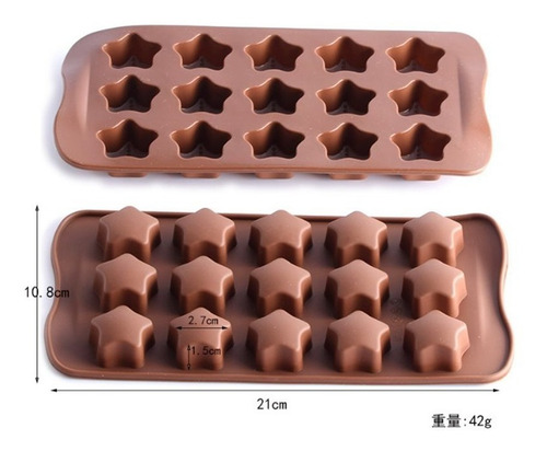 Imagen 2 de 6 de Molde Silicona Chocolates Bombones Jabón Gelatina Estrella