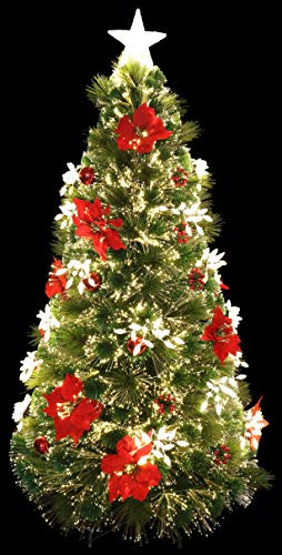 Árbol De Navidad De Fibra Óptica Festivo Decorado De 4 Pies 