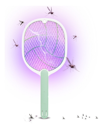 Recargable Matamoscas Y Mosquitos Eléctrico Adecuado Para Dormitorios, Salas De Estar, Jardines, Baños, Almacenes Y Otros Lugares Con Muchas Moscas, Mosquitos E Insectos Color Verde