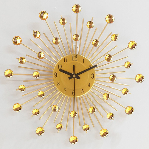 Reloj De Pared Vintage De Metal Con Diseño De Rayos De Sol,