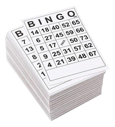 Tarjetas De Papel De Juego Bingo 1 En Una Sola 60 Hojas Sin