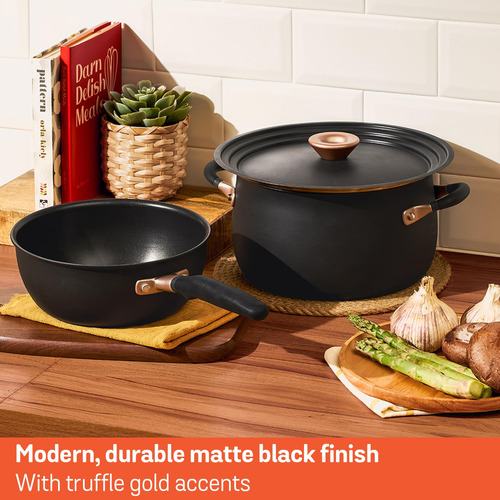 Olla Grande De Acero Inoxidable 8 Cuartos Inducción Negro Ma