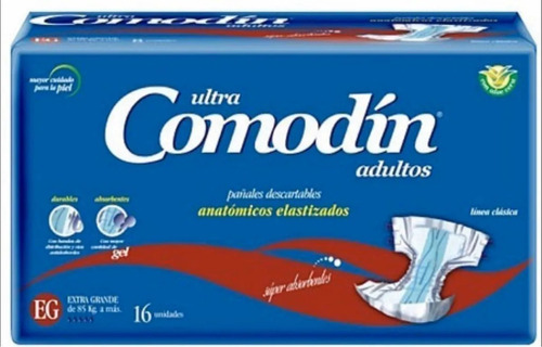 Comodín Ultra Anatómico Pañales Adultos Xg X 16 Unidades