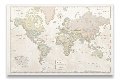 Conquest Maps Mapa Mundial De Viajes Con Alfileres Estilo Am