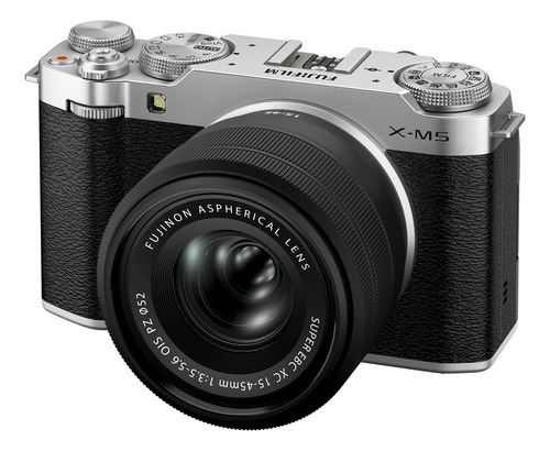 Câmera Fujifilm X-m5 Mirrorless Prata + Lente 15-45mm Cor Prateado