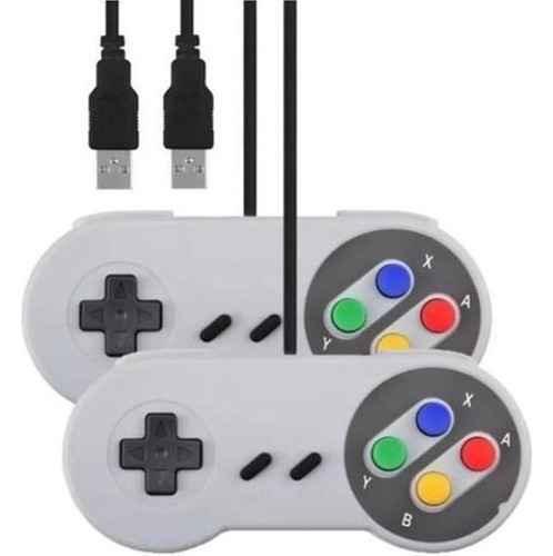 Kit 2controle Joystick Usb Pc Modelo Super Nintendo