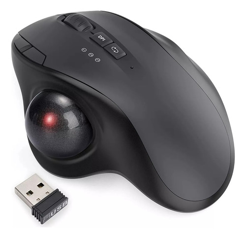 Mouse Trackball Recarregável Sem Fio Bluetooth E 2.4g Pc Mac