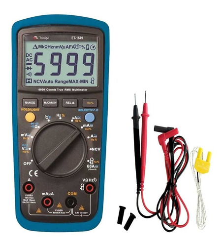 Multimetro Digital E Detector De Tensão Minipa - Et-1649