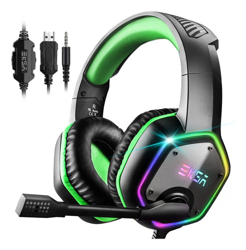 Audífonos Gamer Eksa E1000s 3.5 & Usb, Pc, Ps4 & Xbox