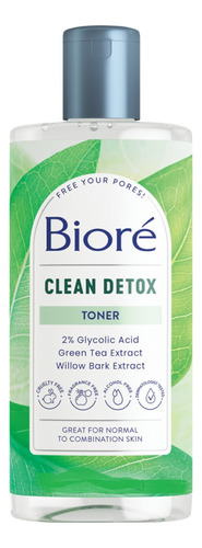 Biore Clean Detox Tónico Facial Con Ácido Glicólico 235ml