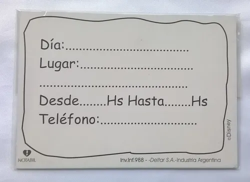 Tarjetas Invitación Cumpleaños Infantiles Disney Lote X 10