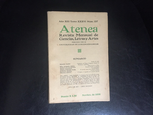Revista Atenea Número 137 Noviembre 1936