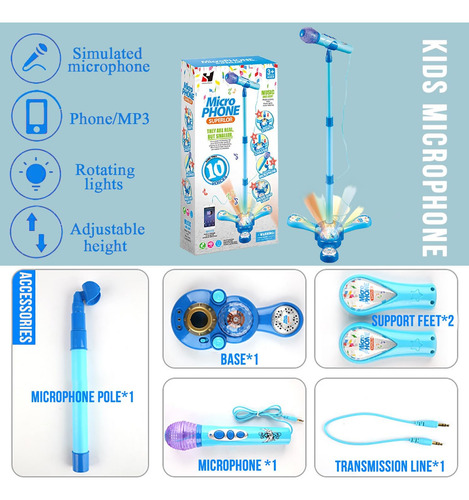 Máquina De Karaoke Para Niños Con Soporte, Micrófono Para Ni