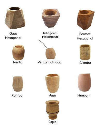 Mate De Madera Algarrobo Para Pintar Boca Ancho Grande