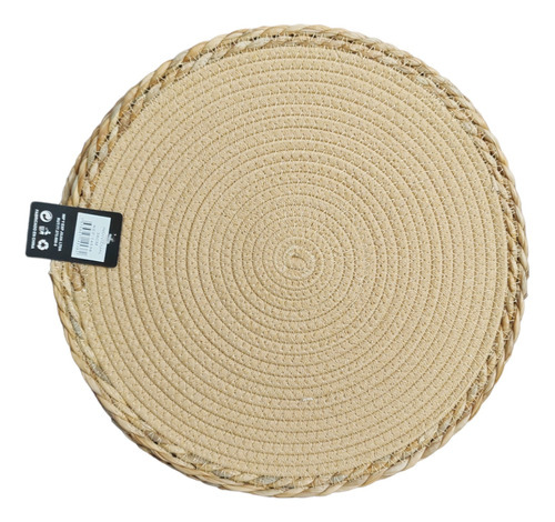 Individuales Mantel Fibra Natural Yute Rústico Beige 38 Cm