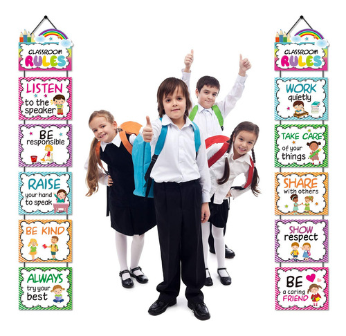 Carteles De Reglas De Aula Decoración Para Jardín Y Escuelas