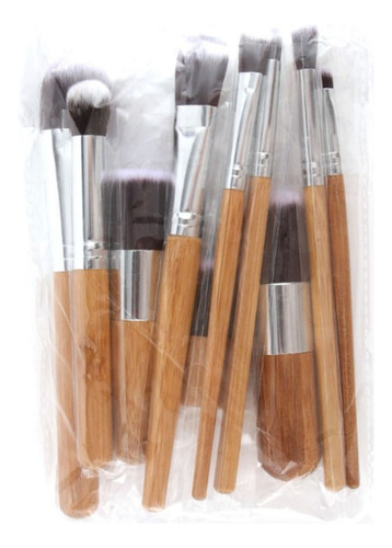 Set De Brochas De Maquillaje 11 Piezas Mango De Bambú
