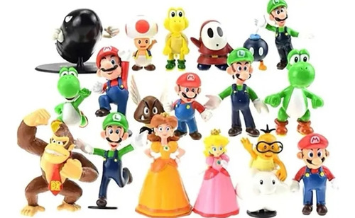 Colección X 18 Figuras De Super Mario Bros En Bolsa 
