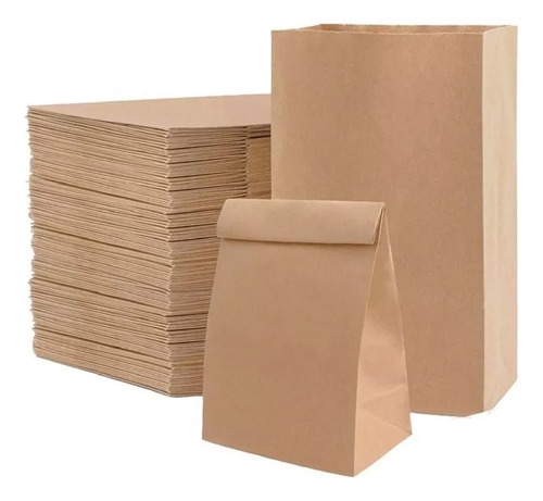 Bolsa De Papel Madera Kraft Delivery 37x26x13 25 Unidades