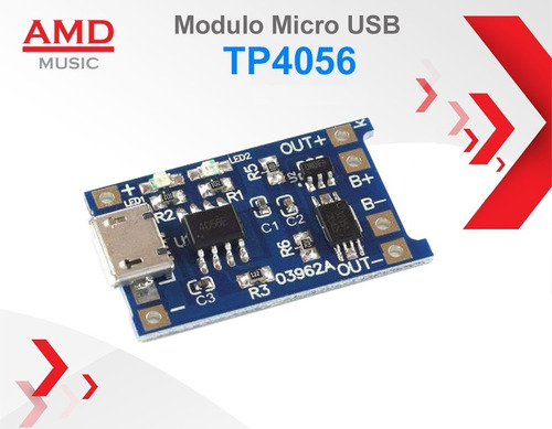 Modulo De Carga Tp4056 Micro Usb 5v 1a Batería 18650