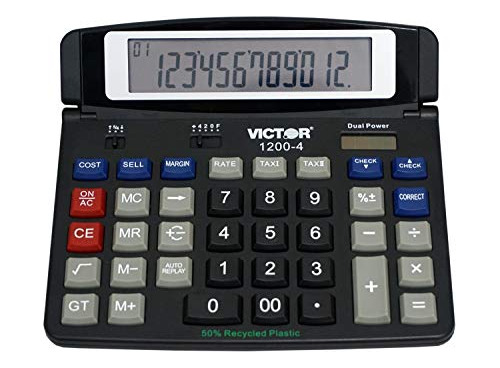 Calculadora De Escritorio Victor 1200-4, 12 Dígitos Lcd.